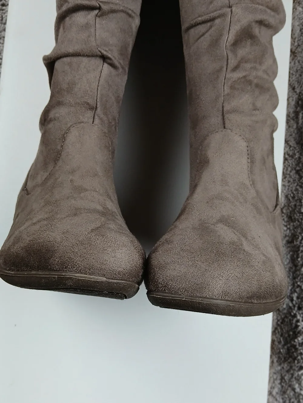 CL by Laundry Taupe Over-the-Knee Wedge Boots
